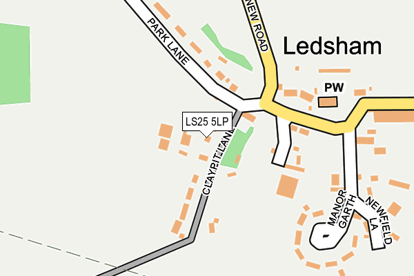 LS25 5LP map - OS OpenMap – Local (Ordnance Survey)