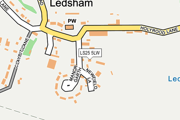 LS25 5LW map - OS OpenMap – Local (Ordnance Survey)
