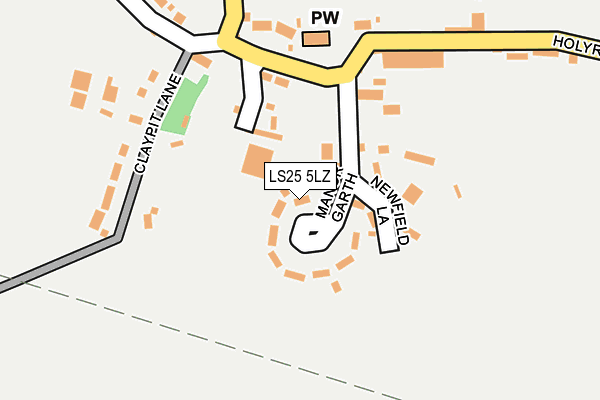 LS25 5LZ map - OS OpenMap – Local (Ordnance Survey)