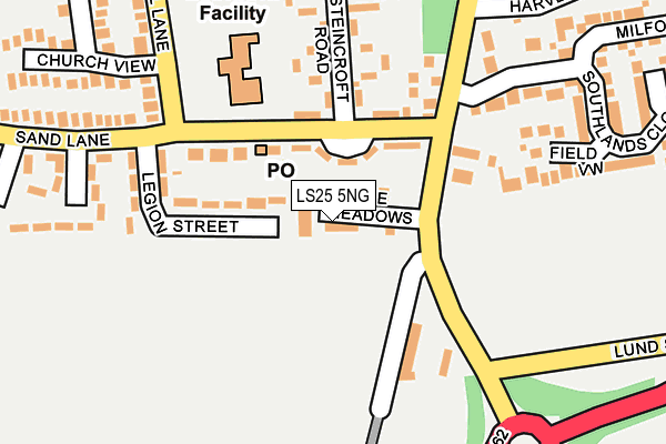 LS25 5NG map - OS OpenMap – Local (Ordnance Survey)