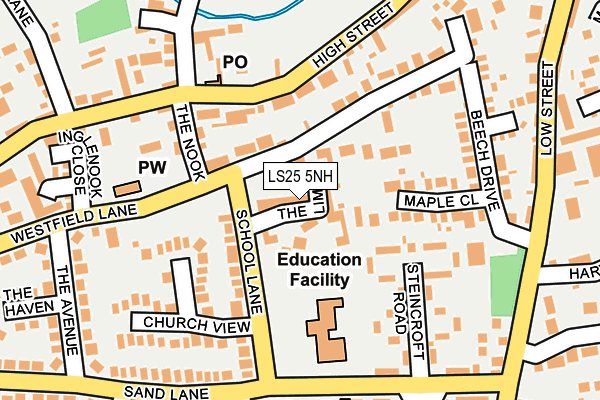 LS25 5NH map - OS OpenMap – Local (Ordnance Survey)