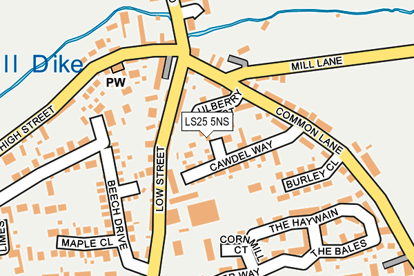LS25 5NS map - OS OpenMap – Local (Ordnance Survey)