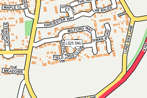 LS25 5NU map - OS OpenMap – Local (Ordnance Survey)