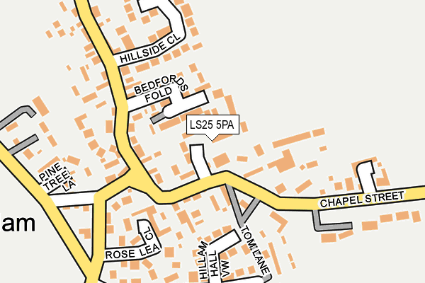 LS25 5PA map - OS OpenMap – Local (Ordnance Survey)