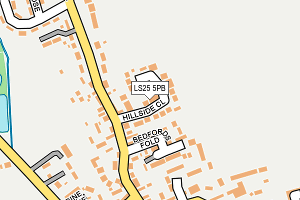 LS25 5PB map - OS OpenMap – Local (Ordnance Survey)