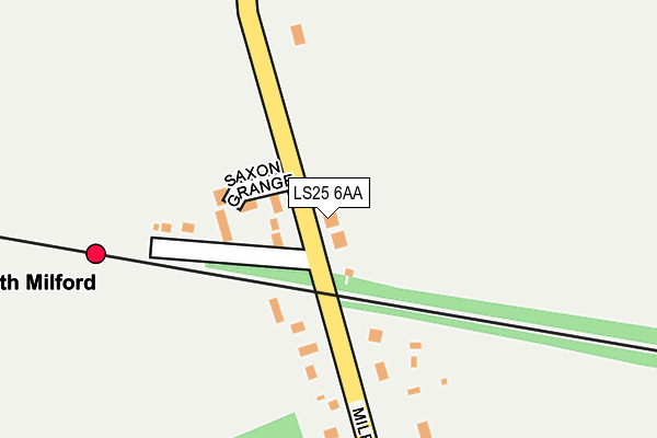 LS25 6AA map - OS OpenMap – Local (Ordnance Survey)