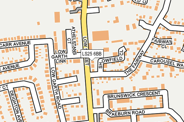 LS25 6BB map - OS OpenMap – Local (Ordnance Survey)