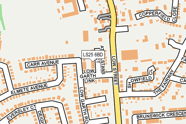 LS25 6BD map - OS OpenMap – Local (Ordnance Survey)