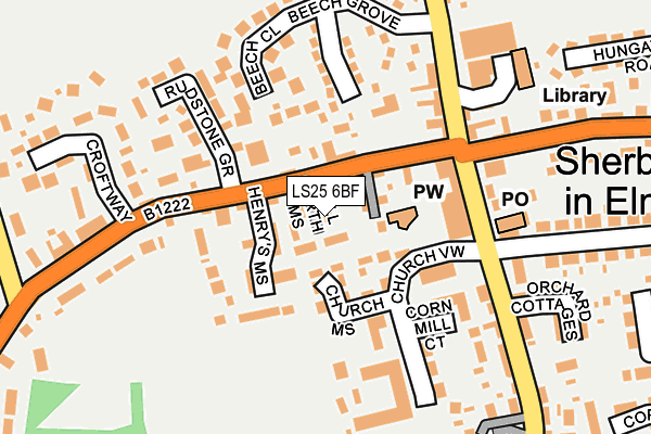 LS25 6BF map - OS OpenMap – Local (Ordnance Survey)