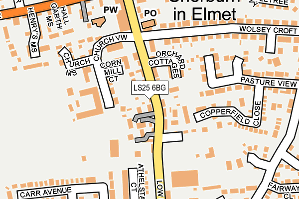 LS25 6BG map - OS OpenMap – Local (Ordnance Survey)