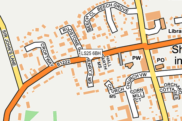 LS25 6BH map - OS OpenMap – Local (Ordnance Survey)