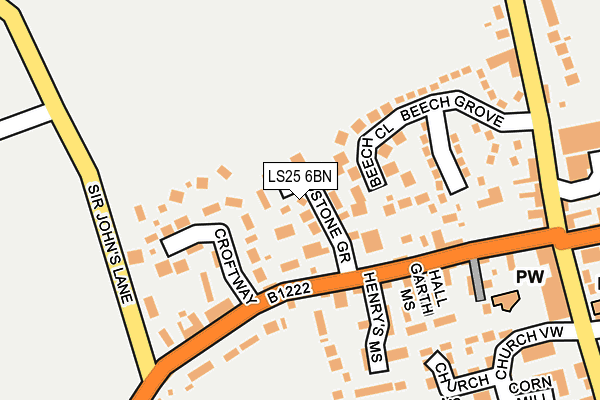 LS25 6BN map - OS OpenMap – Local (Ordnance Survey)