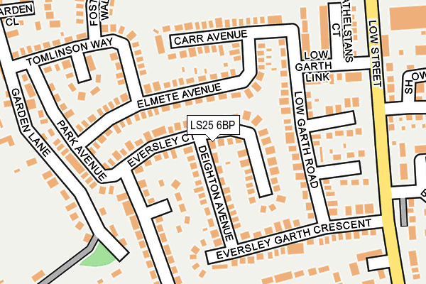 LS25 6BP map - OS OpenMap – Local (Ordnance Survey)