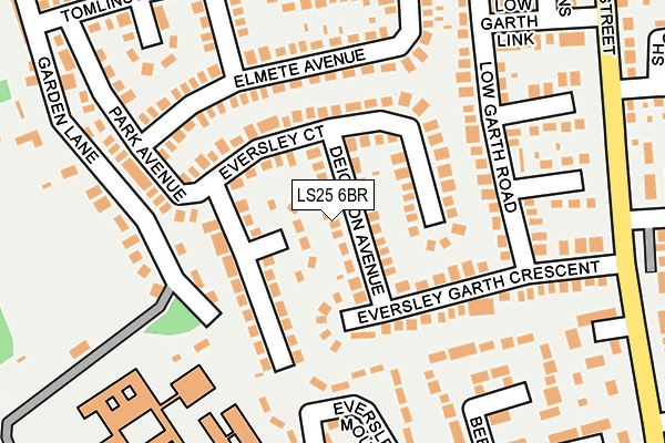 LS25 6BR map - OS OpenMap – Local (Ordnance Survey)