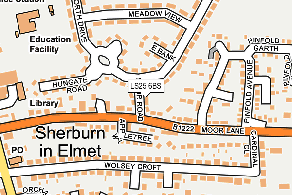 LS25 6BS map - OS OpenMap – Local (Ordnance Survey)