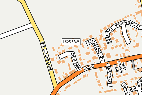 LS25 6BW map - OS OpenMap – Local (Ordnance Survey)