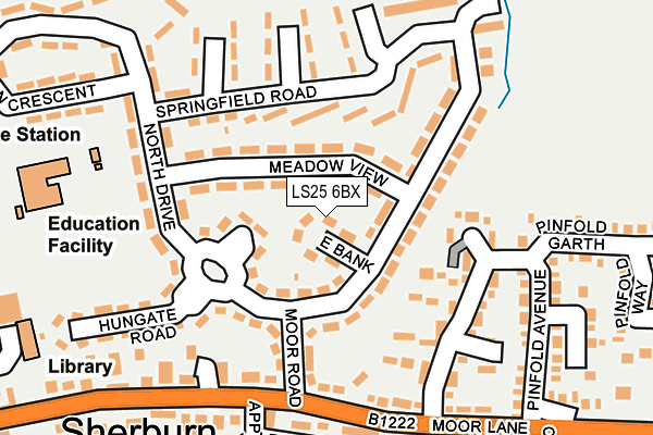 LS25 6BX map - OS OpenMap – Local (Ordnance Survey)