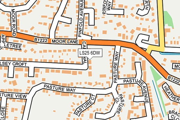 LS25 6DW map - OS OpenMap – Local (Ordnance Survey)