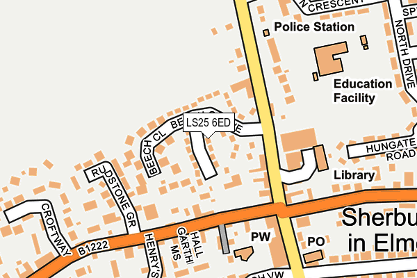 LS25 6ED map - OS OpenMap – Local (Ordnance Survey)