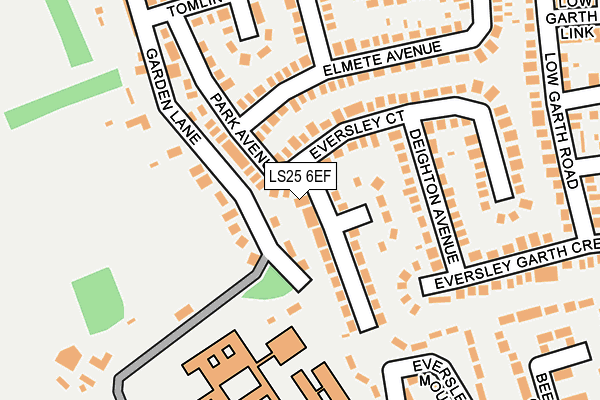 LS25 6EF map - OS OpenMap – Local (Ordnance Survey)