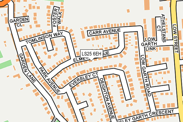 LS25 6EH map - OS OpenMap – Local (Ordnance Survey)