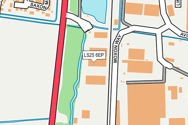 LS25 6EP map - OS OpenMap – Local (Ordnance Survey)