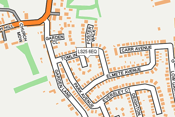 LS25 6EQ map - OS OpenMap – Local (Ordnance Survey)