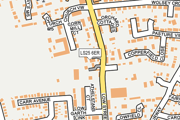 LS25 6ER map - OS OpenMap – Local (Ordnance Survey)