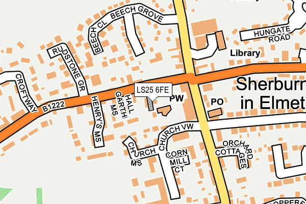 LS25 6FE map - OS OpenMap – Local (Ordnance Survey)