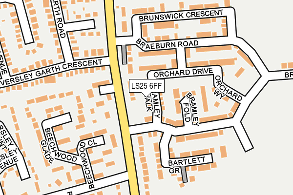 LS25 6FF map - OS OpenMap – Local (Ordnance Survey)