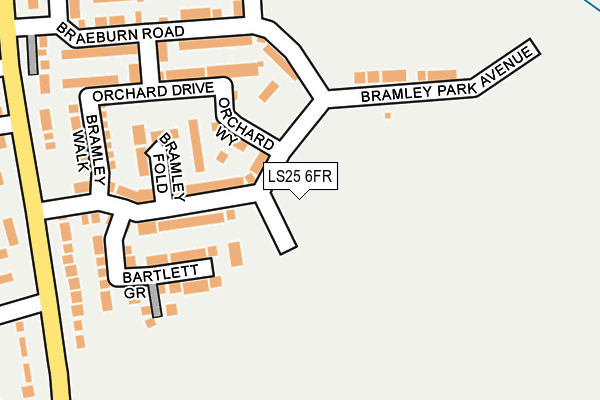 LS25 6FR map - OS OpenMap – Local (Ordnance Survey)