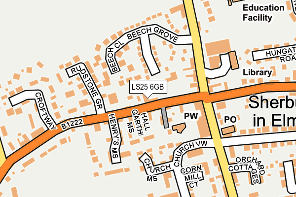 LS25 6GB map - OS OpenMap – Local (Ordnance Survey)