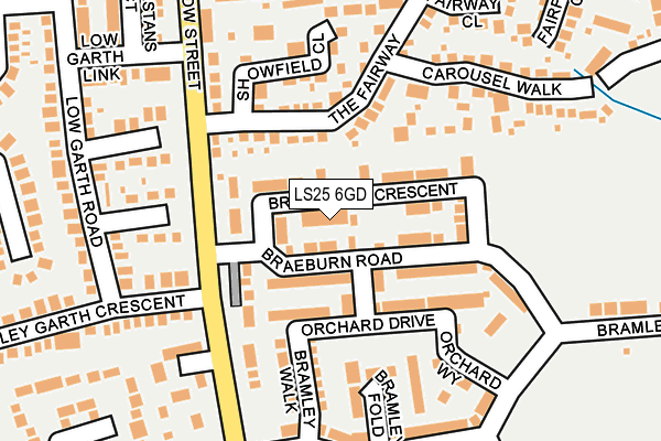 LS25 6GD map - OS OpenMap – Local (Ordnance Survey)