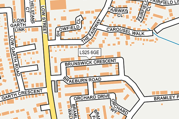 LS25 6GE map - OS OpenMap – Local (Ordnance Survey)