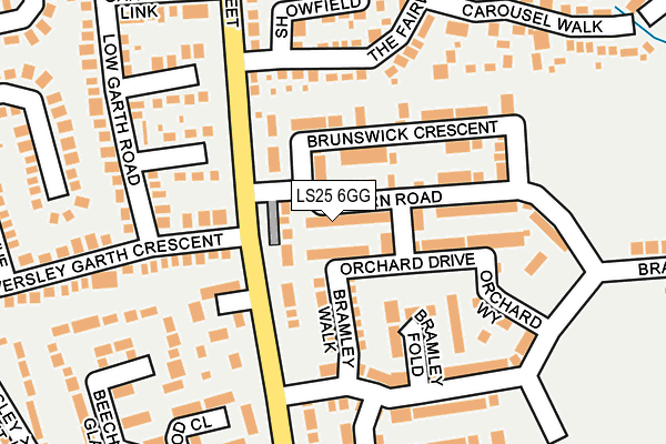 LS25 6GG map - OS OpenMap – Local (Ordnance Survey)