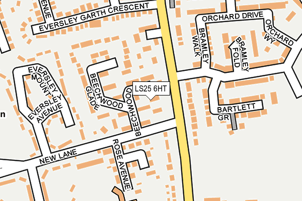 LS25 6HT map - OS OpenMap – Local (Ordnance Survey)