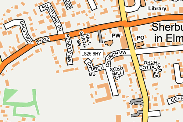 LS25 6HY map - OS OpenMap – Local (Ordnance Survey)