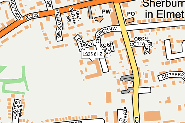 LS25 6HZ map - OS OpenMap – Local (Ordnance Survey)