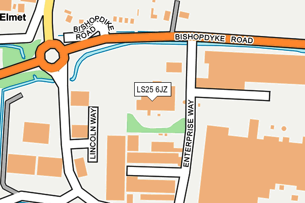 LS25 6JZ map - OS OpenMap – Local (Ordnance Survey)