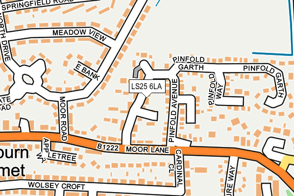 LS25 6LA map - OS OpenMap – Local (Ordnance Survey)