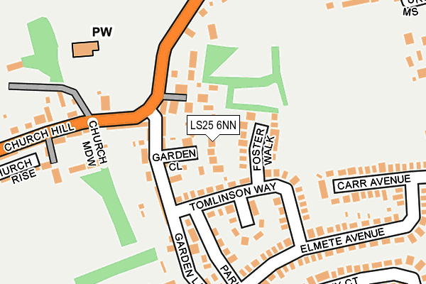 LS25 6NN map - OS OpenMap – Local (Ordnance Survey)