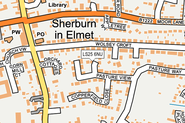 LS25 6NU map - OS OpenMap – Local (Ordnance Survey)