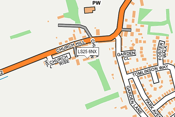 LS25 6NX map - OS OpenMap – Local (Ordnance Survey)