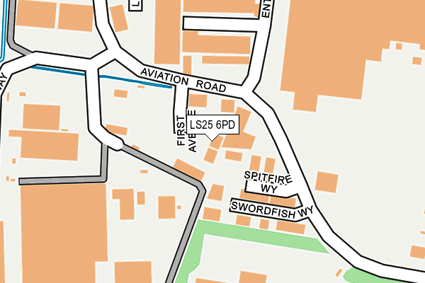 LS25 6PD map - OS OpenMap – Local (Ordnance Survey)