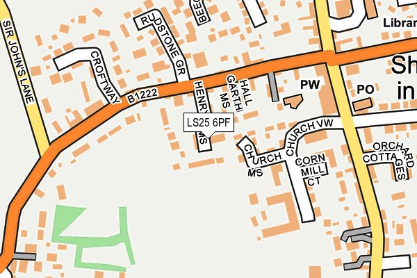 LS25 6PF map - OS OpenMap – Local (Ordnance Survey)