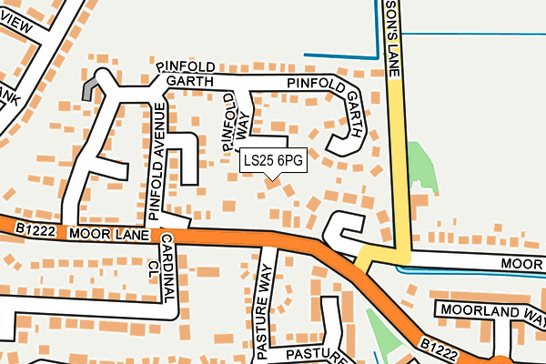 LS25 6PG map - OS OpenMap – Local (Ordnance Survey)