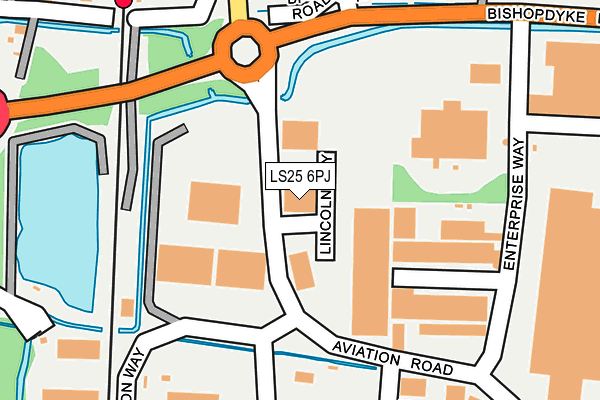 LS25 6PJ map - OS OpenMap – Local (Ordnance Survey)