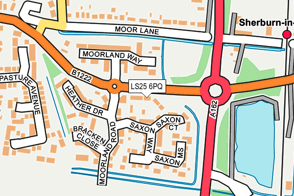LS25 6PQ map - OS OpenMap – Local (Ordnance Survey)