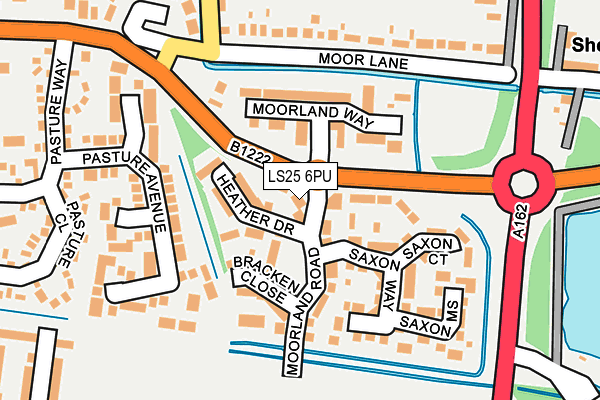 LS25 6PU map - OS OpenMap – Local (Ordnance Survey)
