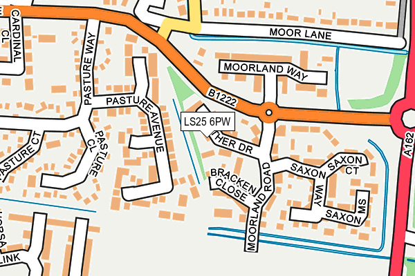 LS25 6PW map - OS OpenMap – Local (Ordnance Survey)